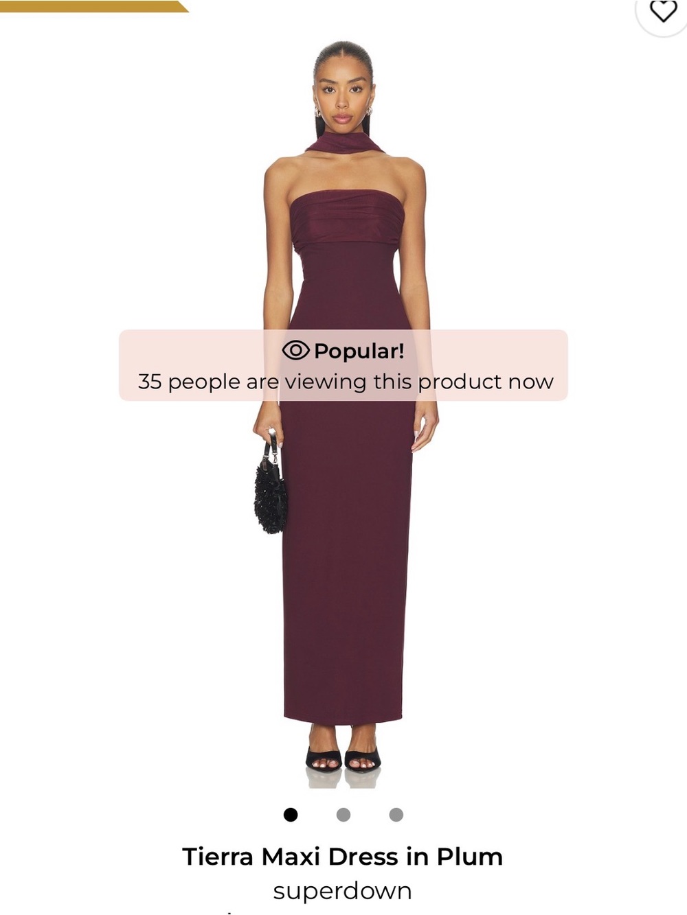 superdown Strapless Maxi Dress in Plum